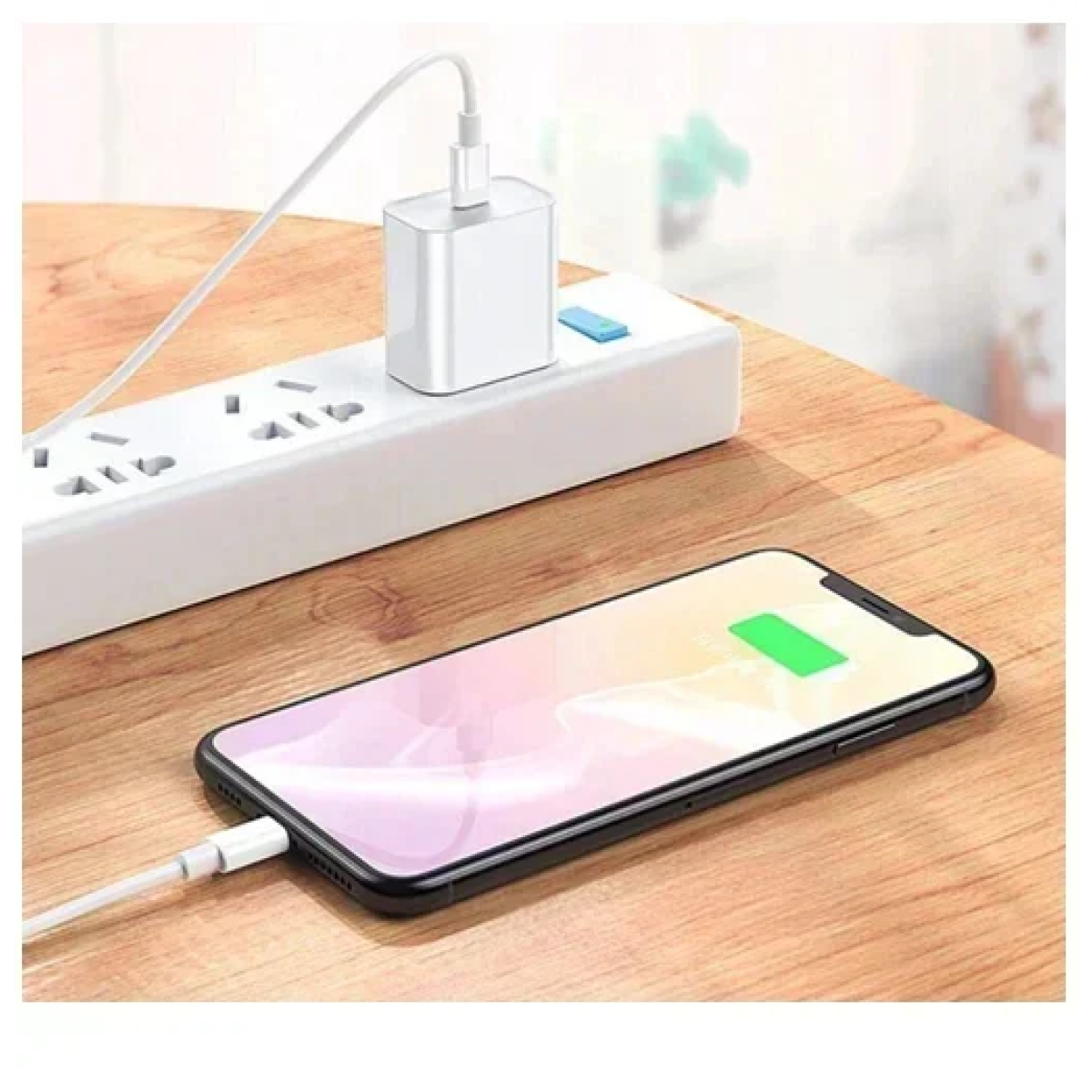 Φορτιστής ταχείας φόρτισης 30W με καλώδιο Type-C to Lightning Andowl Q-PD8 λευκό - Image 3