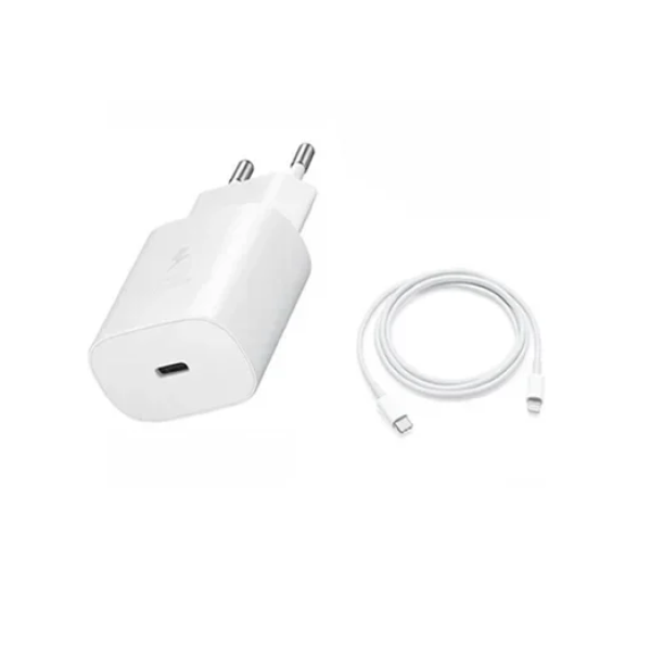 Φορτιστής ταχείας φόρτισης 30W με καλώδιο Type-C to Lighting Andowl Q-PD8 λευκό