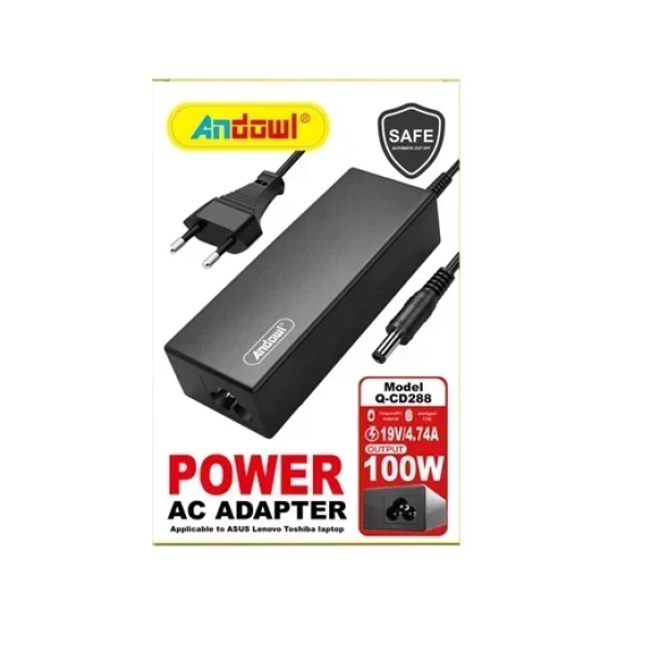 Φορτιστής universal Laptop 100W 19V 4.74A με αντάπτορα τροφοδοσίας Andowl Q-CD288 μαύρο