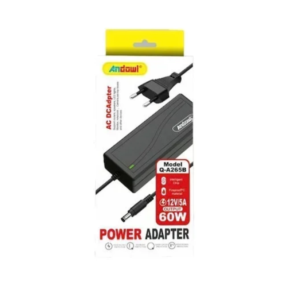 Φορτιστής universal Laptop 60W 12V 5A με αντάπτορα τροφοδοσίας Andowl Q-A265B μαύρο