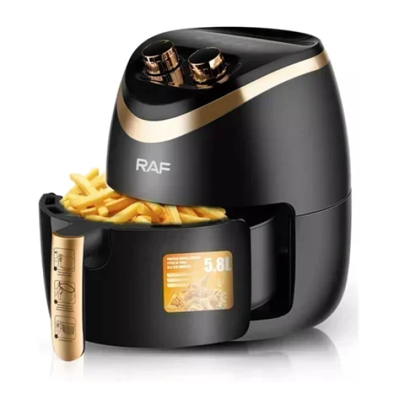 Φριτέζα αέρος με χωρητικότητα 5.8L Air fryer 1500W RAF R.5232B μαύρη
