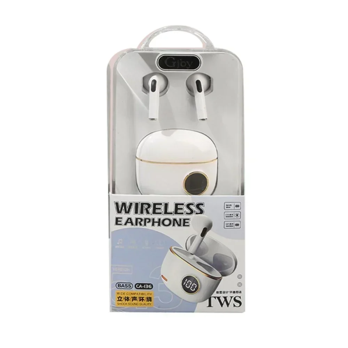 GJBY CA-136 Earbud Bluetooth Handsfree Ακουστικά - Λευκό