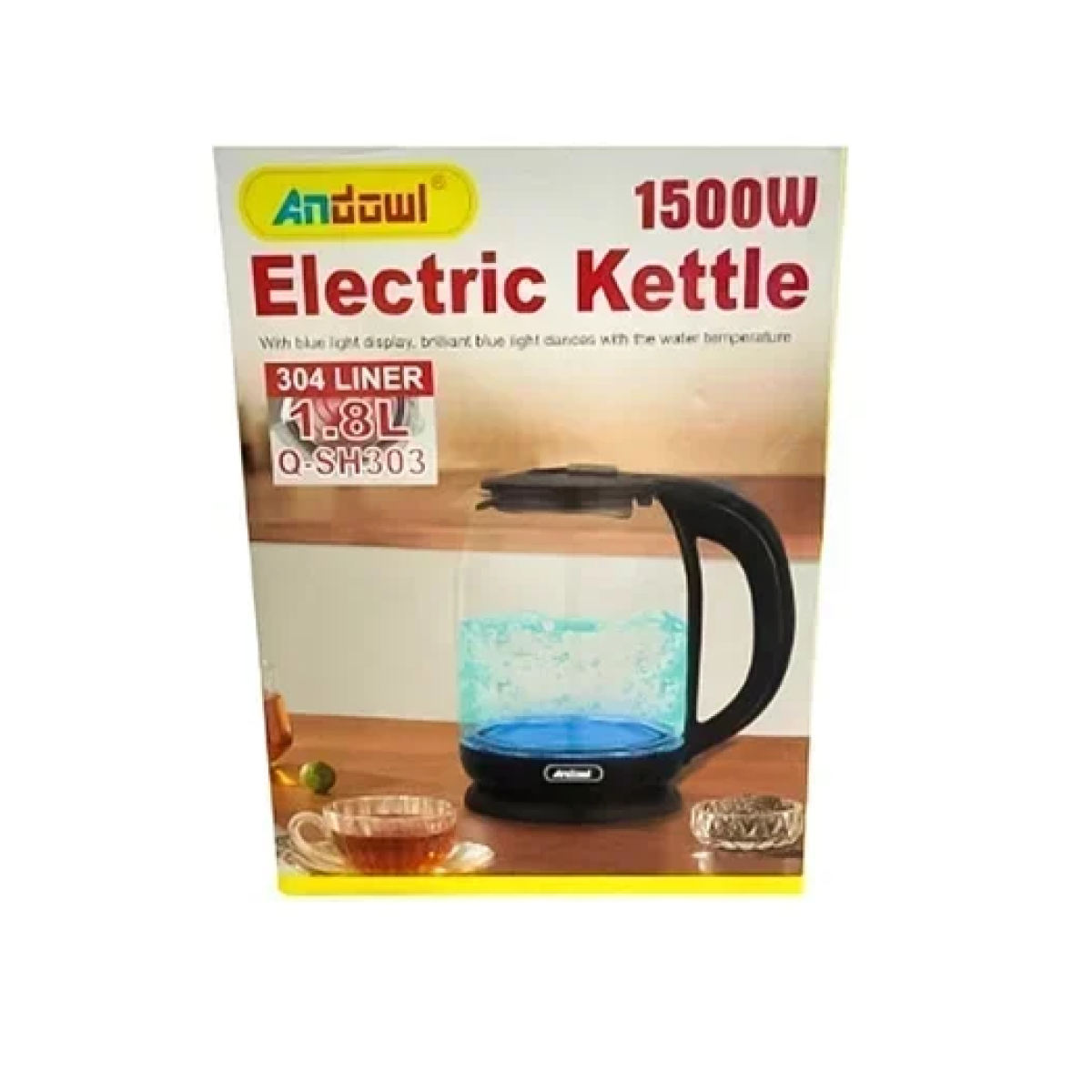 Γυάλινος βραστήρας 1.8L 1500W Andowl Q-SH303