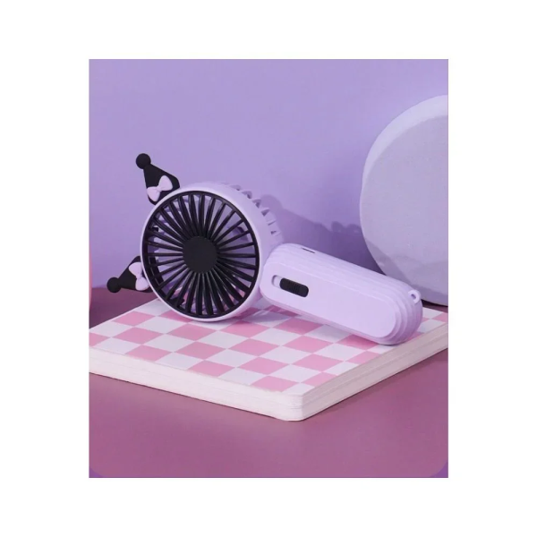 Hello Kitty Μίνι Φορητός Ανεμιστήρας USB Επαναφορτιζόμενος DD5637-ABCD, Μαύρο