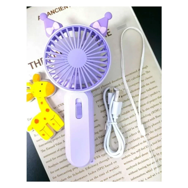 Hello Kitty Μίνι Φορητός Ανεμιστήρας USB Επαναφορτιζόμενος DD5637-ABCD, Μωβ