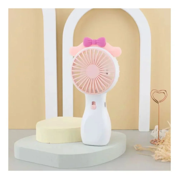 Hello Kitty Μίνι Φορητός Επιτραπέζιος Ανεμιστήρας USB Επαναφορτιζόμενος DD5641-ABCD, Ροζ