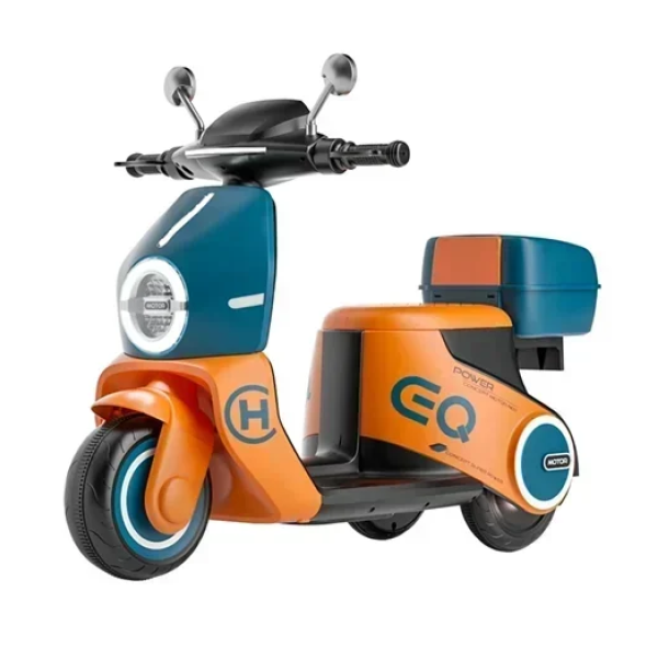 Ηλεκτροκίνητη παιδική μηχανή Vespa για ηλικίες 2-5 ετών Y-MB6129-B πετρόλ/πορτοκαλί