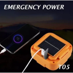 Ηλιακός φακός εργασίας/έκτακτης ανάγκης/camping LED T05 - πορτοκαλί - Image 3