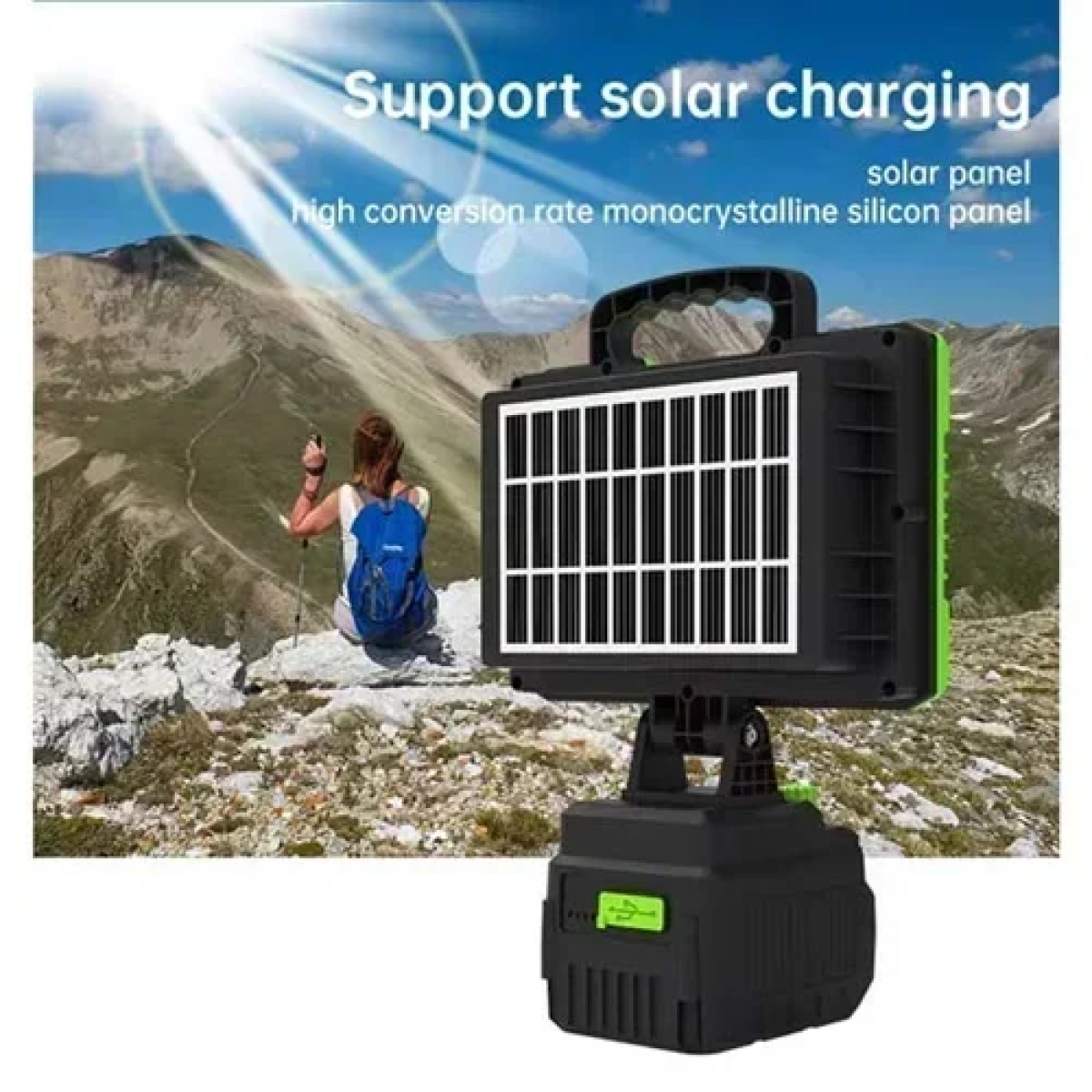 Ηλιακός προβολέας εργασίας 200W και Powerbank 14000mAh GDSUPER GD-230A – μαύρο - Image 4