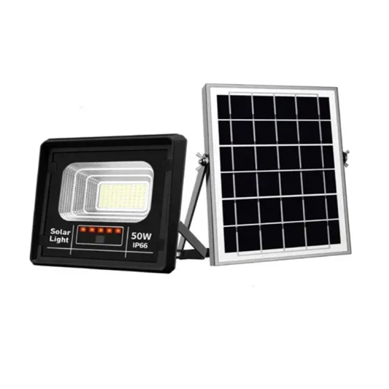 Ηλιακός προβολέας LED 50W με τηλεχειριστήριο και πάνελ Jortan
