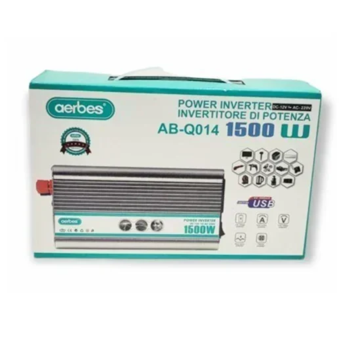 Inverter 1500W 12V DC to AC Inverter Aerbes AB-Q014 - Image 2