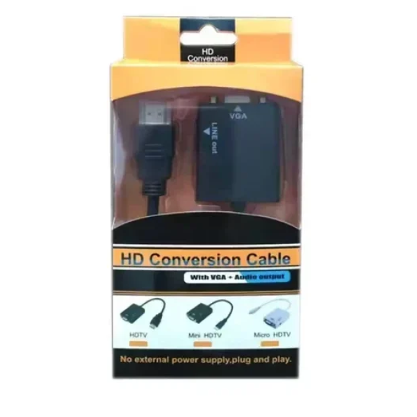 Καλώδιο Hdmi To Vga + Audio Converter Cable - μαύρο