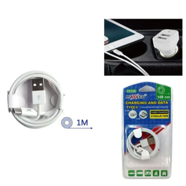Καλώδιο USB Type-C 3100mA/18W 1m Λευκό 83320