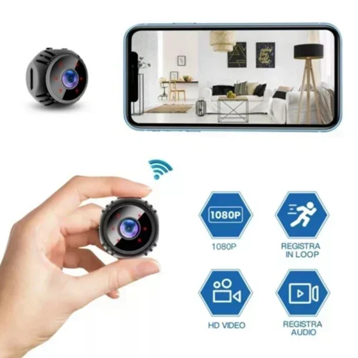Κάμερα Ασφαλείας Εσωτερικού Χώρου Wi-Fi 1080p Aerbes AB-JK23 – Μαύρη - Image 2