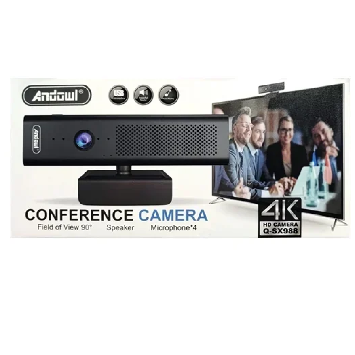 Κάμερα υπολογιστή με ενσωματωμένο μικρόφωνο 4K Andowl Q-SX988 μαύρο - Image 2