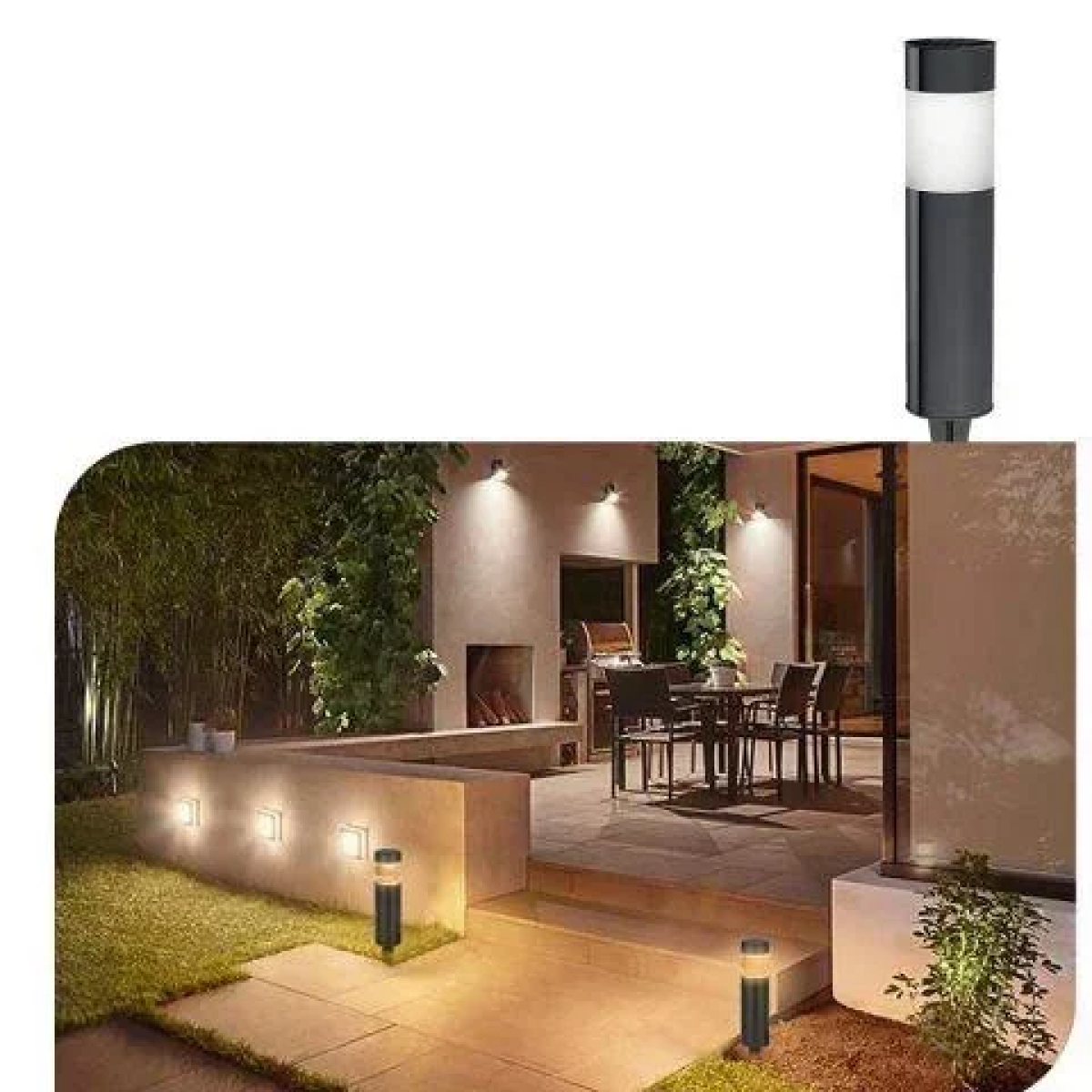 Καρφωτό ηλιακό φωτιστικό κήπου Solar Light μαύρο - Image 2