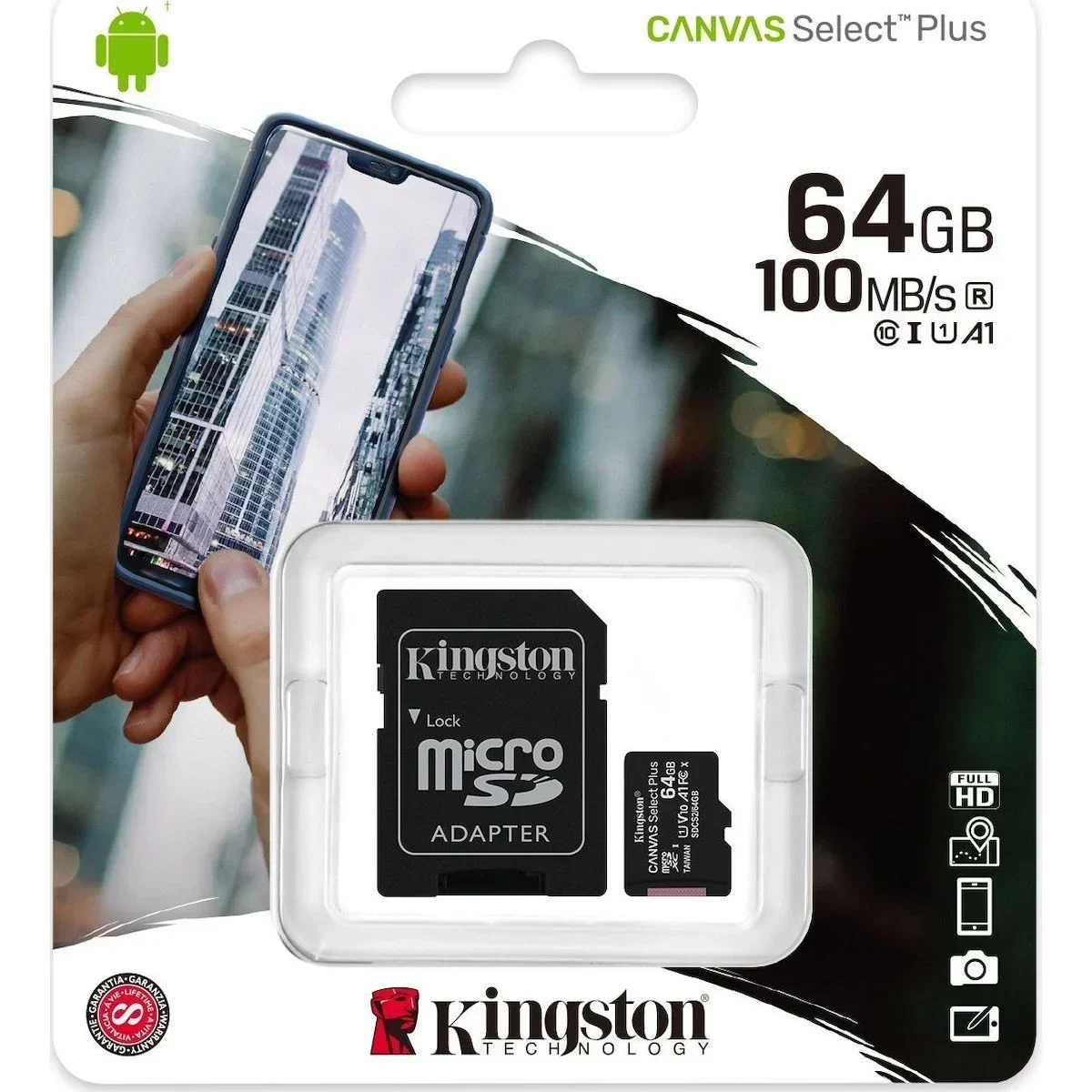 Kingston Canvas Select Plus microSDXC Με Αντάπτορα SDCS2-64GB