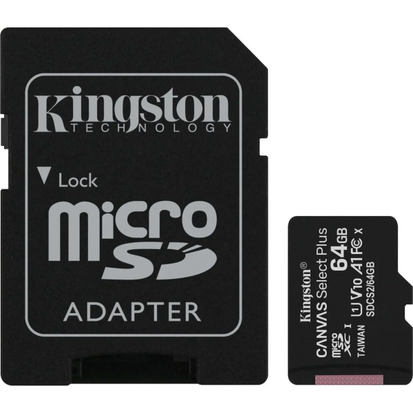 Kingston Canvas Select Plus microSDXC Με Αντάπτορα SDCS2-64GB