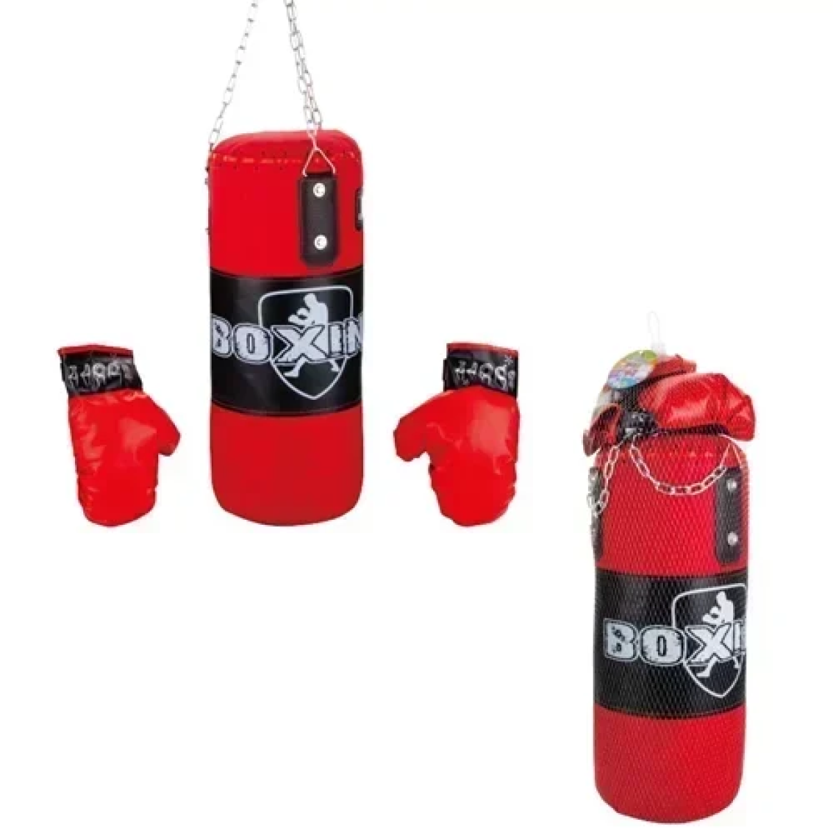 Κρεμαστός σάκος του μποξ με γάντια 52x24cm N802A - κόκκινο - Image 2