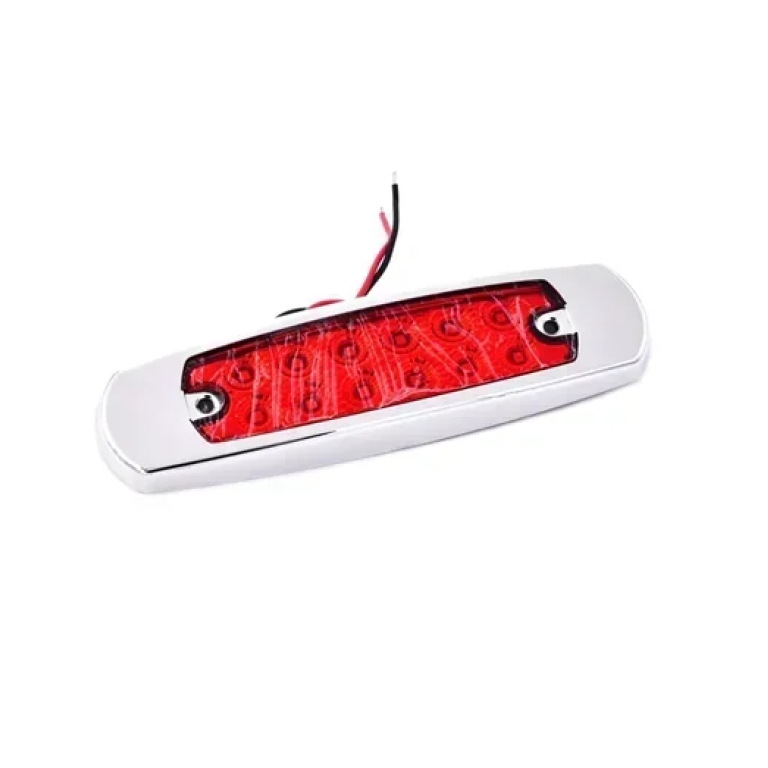 LED (12) όγκου 16cm 12V με κόκκινο φωτισμό OEM – ασημί
