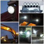 LED αδιάβροχος στρογγυλός προβολέας 27W 12-24V 2300LM 6500K IP67 - μαύρο - Image 9