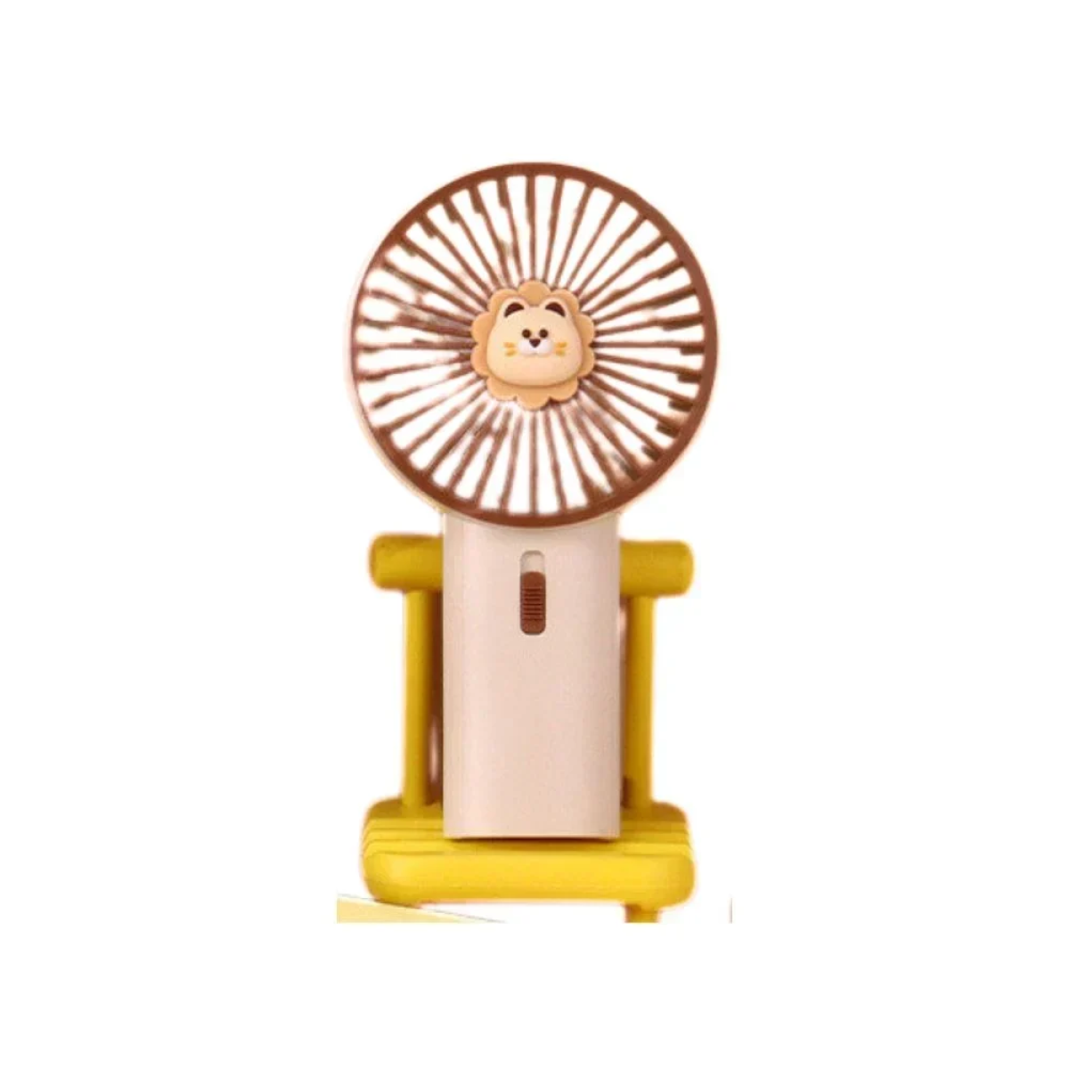 Mini Fan DD8001-5 Ανεμιστήρας Χειρός με Βάση Στήριξης σε Καφέ