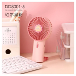 Mini Fan DD8001-5 Ανεμιστήρας Χειρός με Βάση Στήριξης σε Ροζ