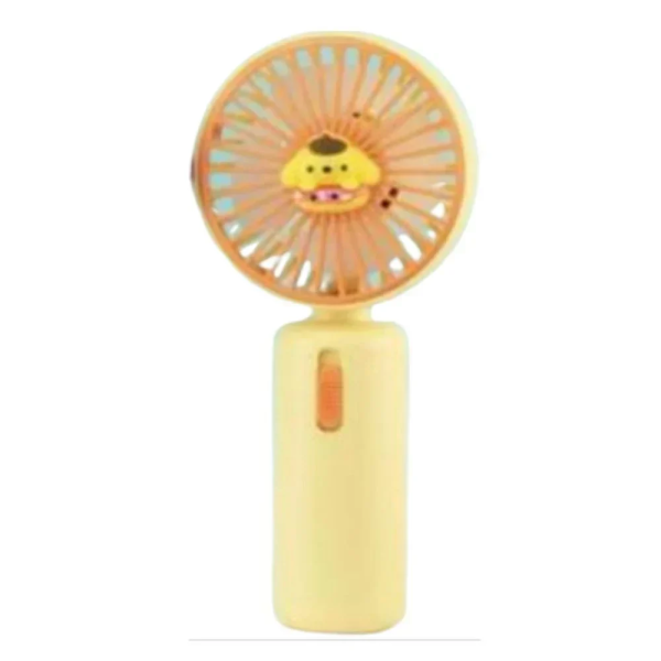 Mini Fan DD8054S με Σχέδιο (Λαγουδάκι) Ανεμιστήρας χειρός και με Βάση στήριξης σε Κίτρινο