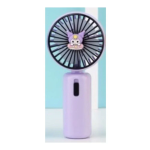 Mini Fan DD8054S με Σχέδιο (Λαγουδάκι) Ανεμιστήρας χειρός και με Βάση στήριξης σε Μωβ