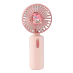 Mini Fan DD8054S με Σχέδιο (Λαγουδάκι) Ανεμιστήρας χειρός και με Βάση στήριξης σε Ροζ