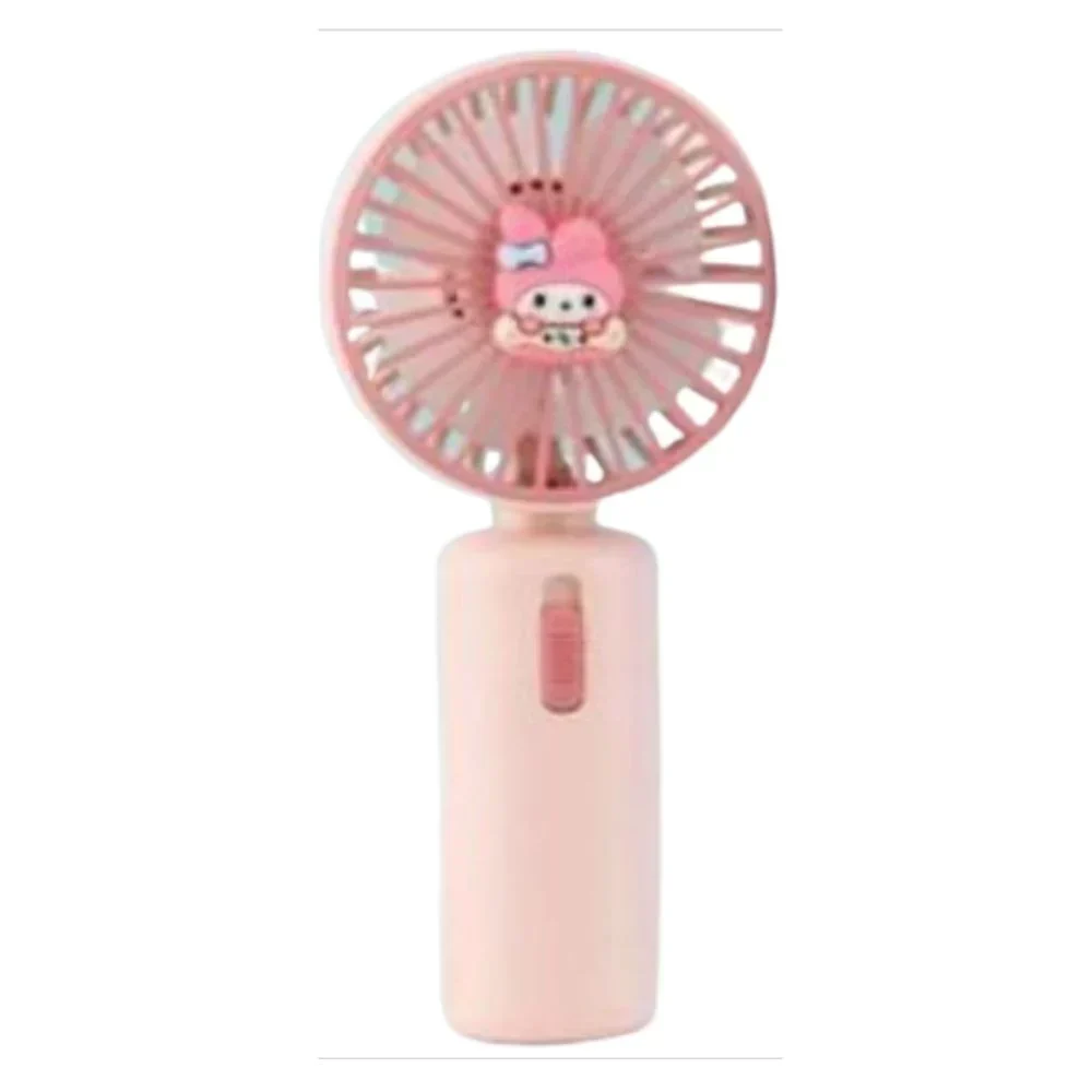 Mini Fan Dd8054S Με Σχέδιο (Λαγουδάκι) Ανεμιστήρας Χειρός Και Με Βάση Στήριξης Σε Ροζ