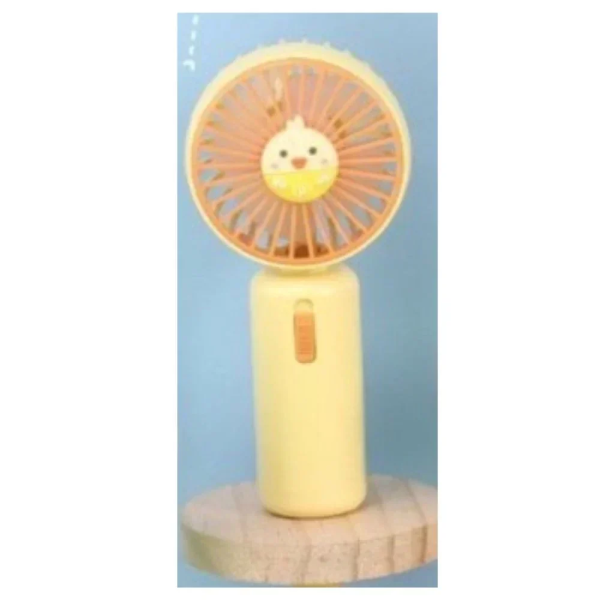 Mini Fan DD8054Υ με Σχέδιο (Λαγουδάκι) Ανεμιστήρας χειρός και με Βάση στήριξης σε Κίτρινο