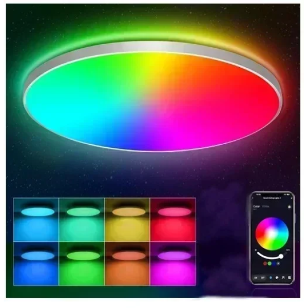 Μοντέρνο φωτιστικό οροφής LED RGB Smart Ceiling Light XD-TUYA-022 λευκό