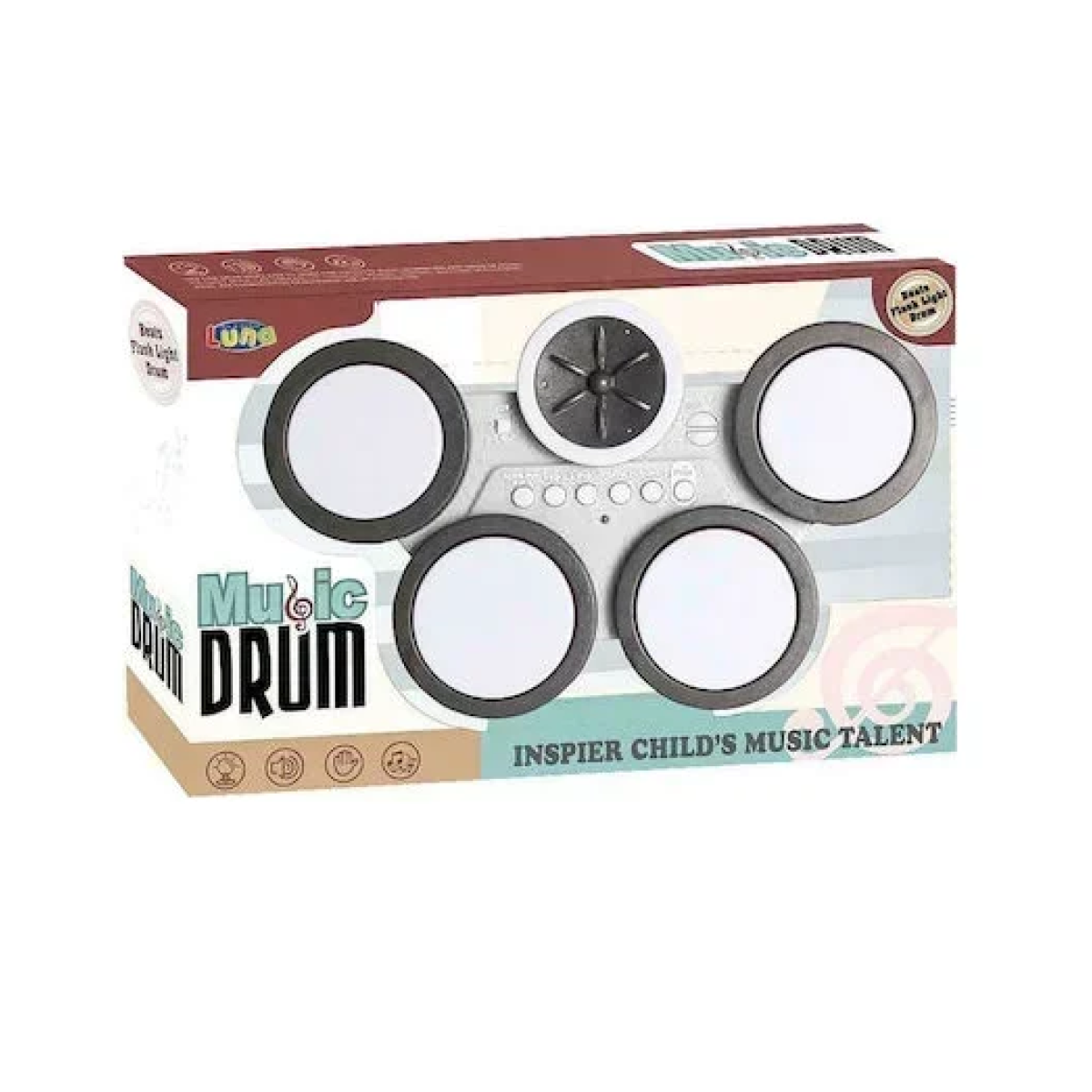 Παιδικά ντραμς – Music Drum σε λευκό χρώμα - Image 3
