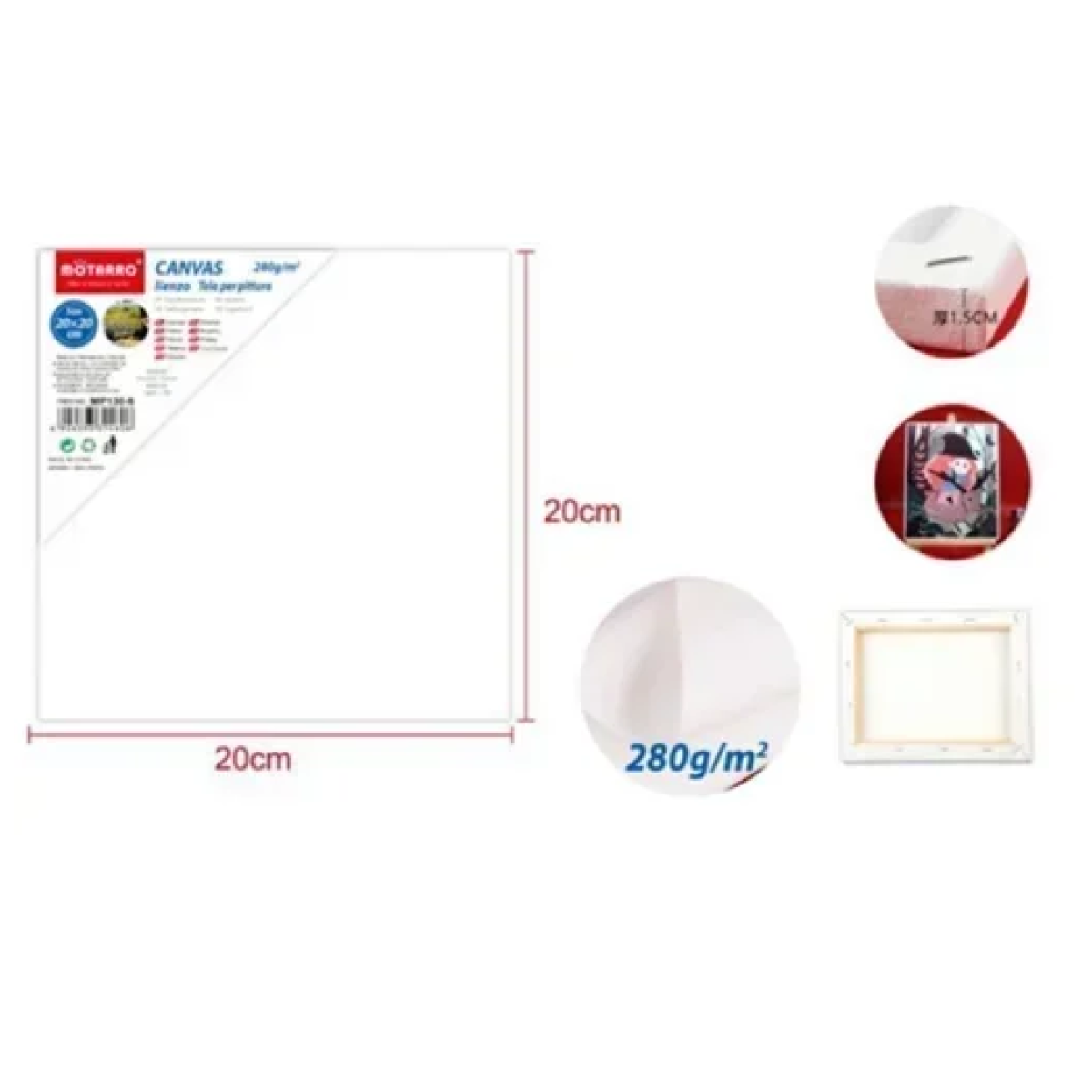 Πίνακας ζωγραφικής - καμβάς σε τελάρο 20x20cm MP130-6 λευκό - Image 6