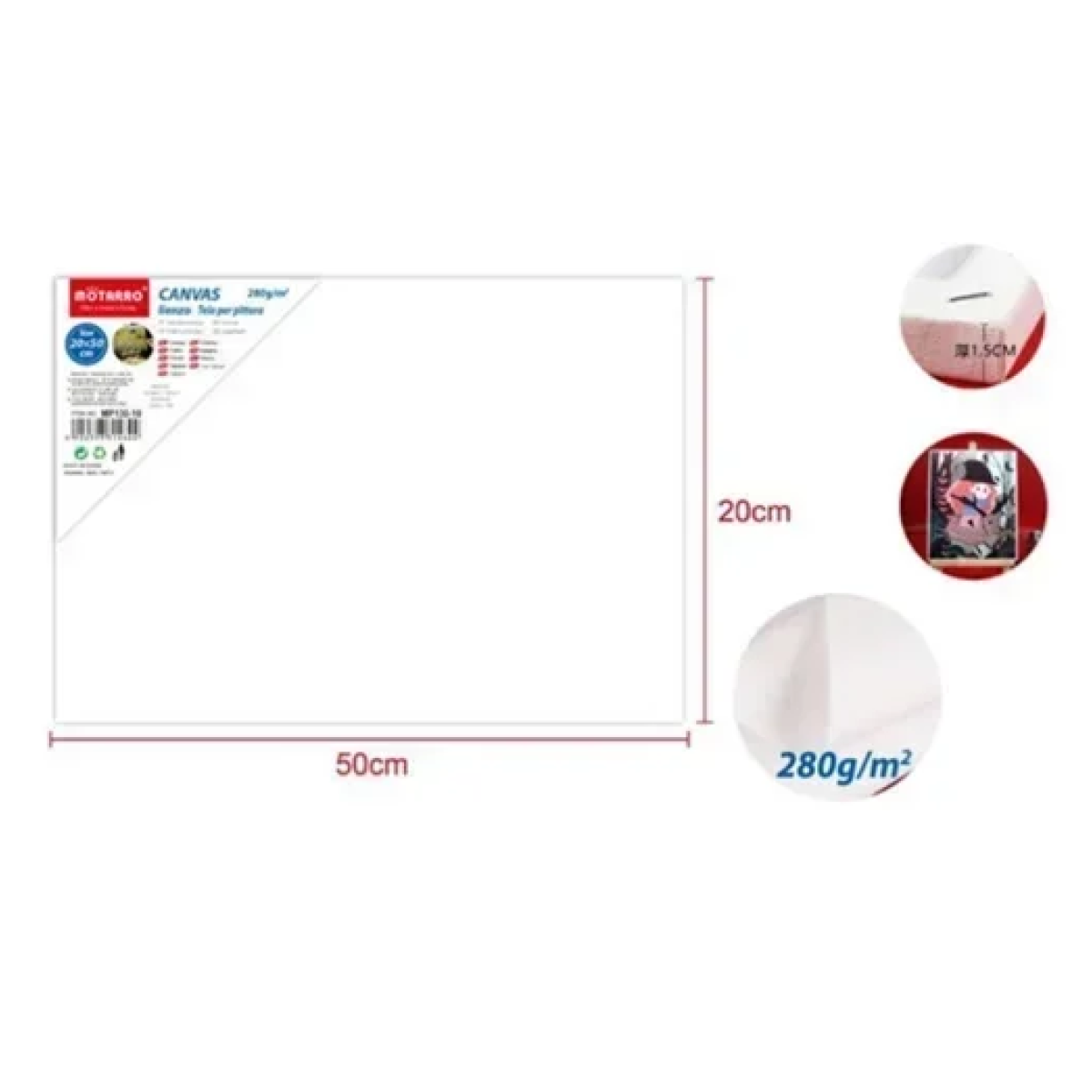 Πίνακας ζωγραφικής - καμβάς σε τελάρο 20x50cm MP130-10 λευκό - Image 6