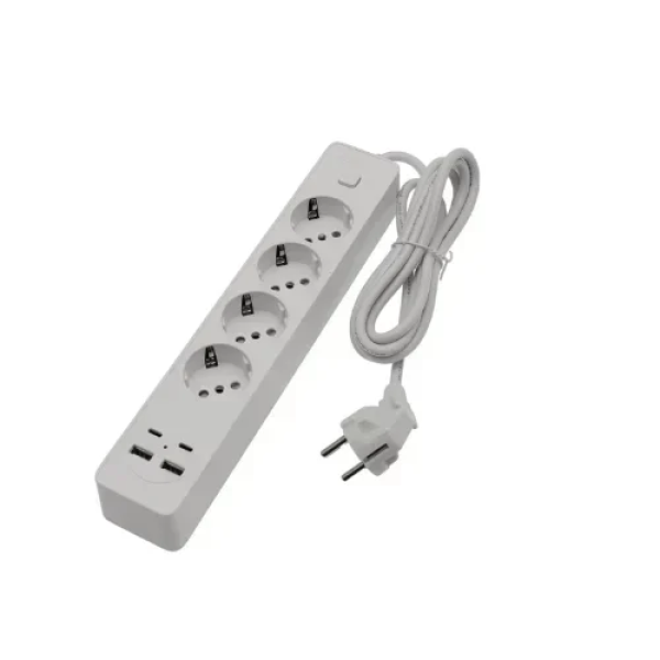 Πολύπριζο 4 θέσεων, 2 θύρες USB , 2 θύρες Type-C λευκό OG2204 Jortan