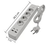 Πολύπριζο 4 θέσεων, 2 θύρες USB , 2 θύρες Type-C λευκό OG2204 Jortan