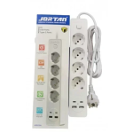 Πολύπριζο 4 θέσεων, 2 θύρες USB , 2 θύρες Type-C λευκό OG2204 Jortan