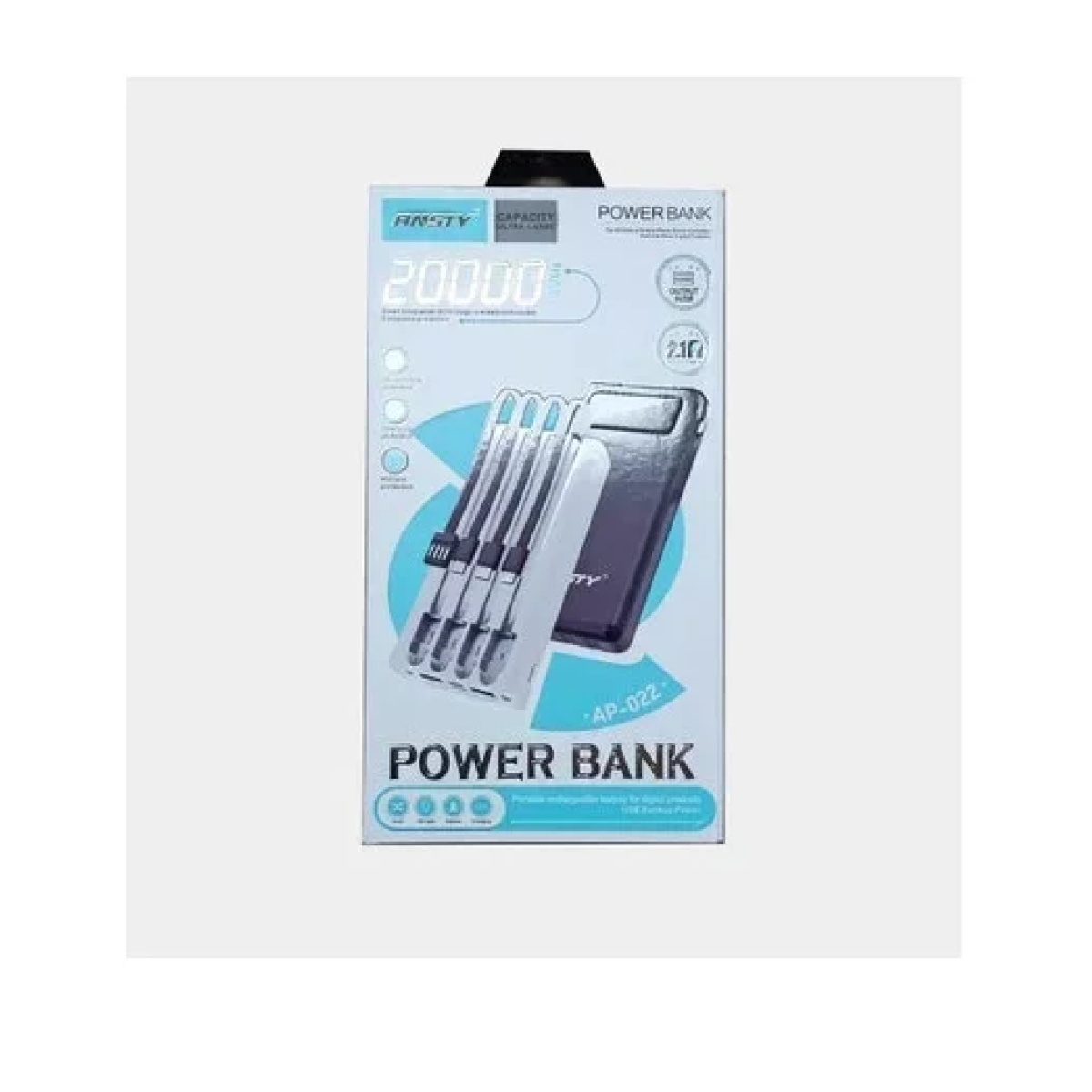Power Bank γρήγορης φόρτισης 20000mAh Ansty AP-022 μαύρο - Image 2