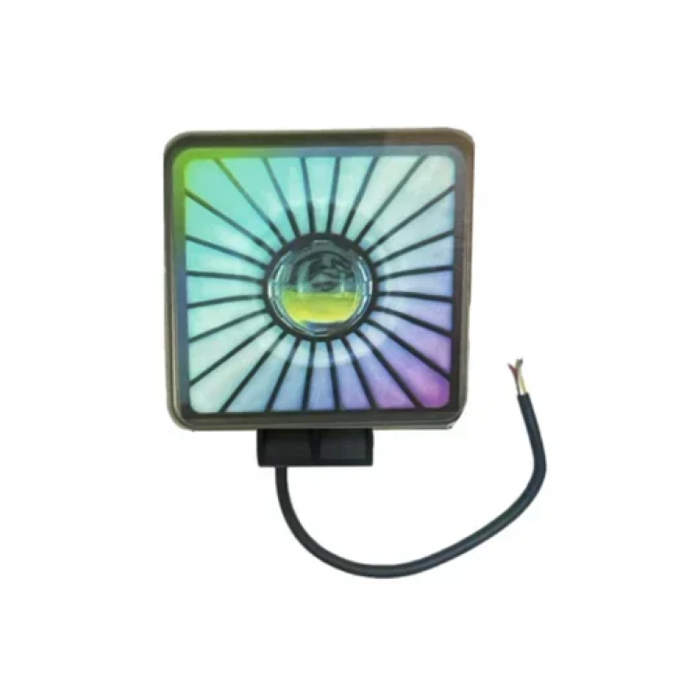 Προβολέας LED τετράγωνος 12/24V λευκού/RGB ατμοσφαιρικού φωτισμού Andowl Q-D13 – μαύρο