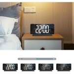 Ψηφιακό Ρολόι LED Προτζέκτορας με Μεγάλη Οθόνη Καθρέφτη & εμφάνιση ώρας και θερμοκρασίας DS-3822LP Μαύρο