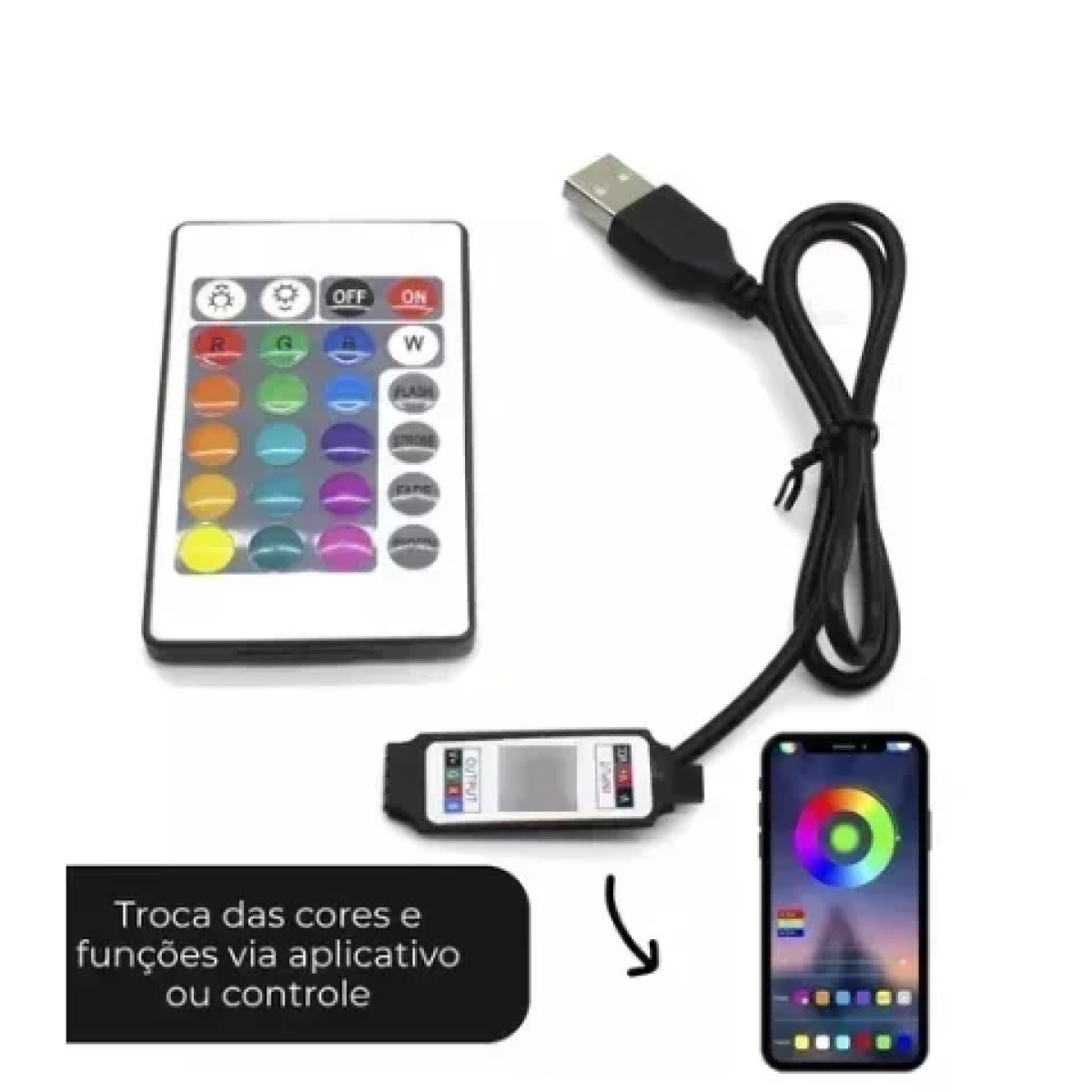 Rixme Ταινία LED RGB 5m με Usb Kαι Τηλεχειριστήριο