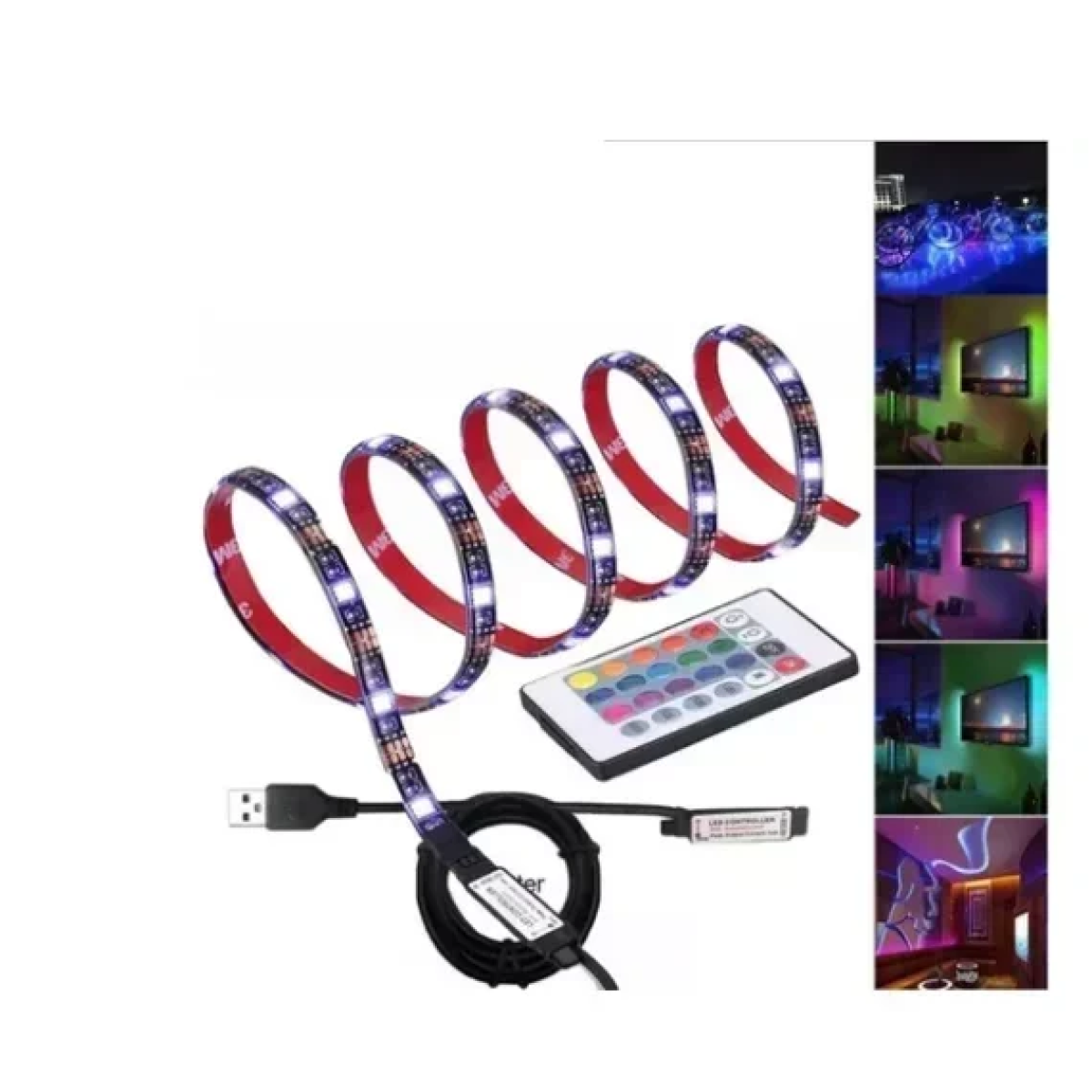 Rixme Ταινία LED RGB 5m με Usb Kαι Τηλεχειριστήριο