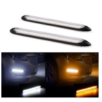 Σετ Universal LED φώτα ημέρας και βηματικά φλάς αυτοκινήτου 16cm 2τμχ OEM – μαύρο