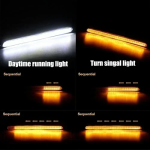 Σετ Universal LED φώτα ημέρας και βηματικά φλάς αυτοκινήτου 16cm 2τμχ OEM – μαύρο - Image 3