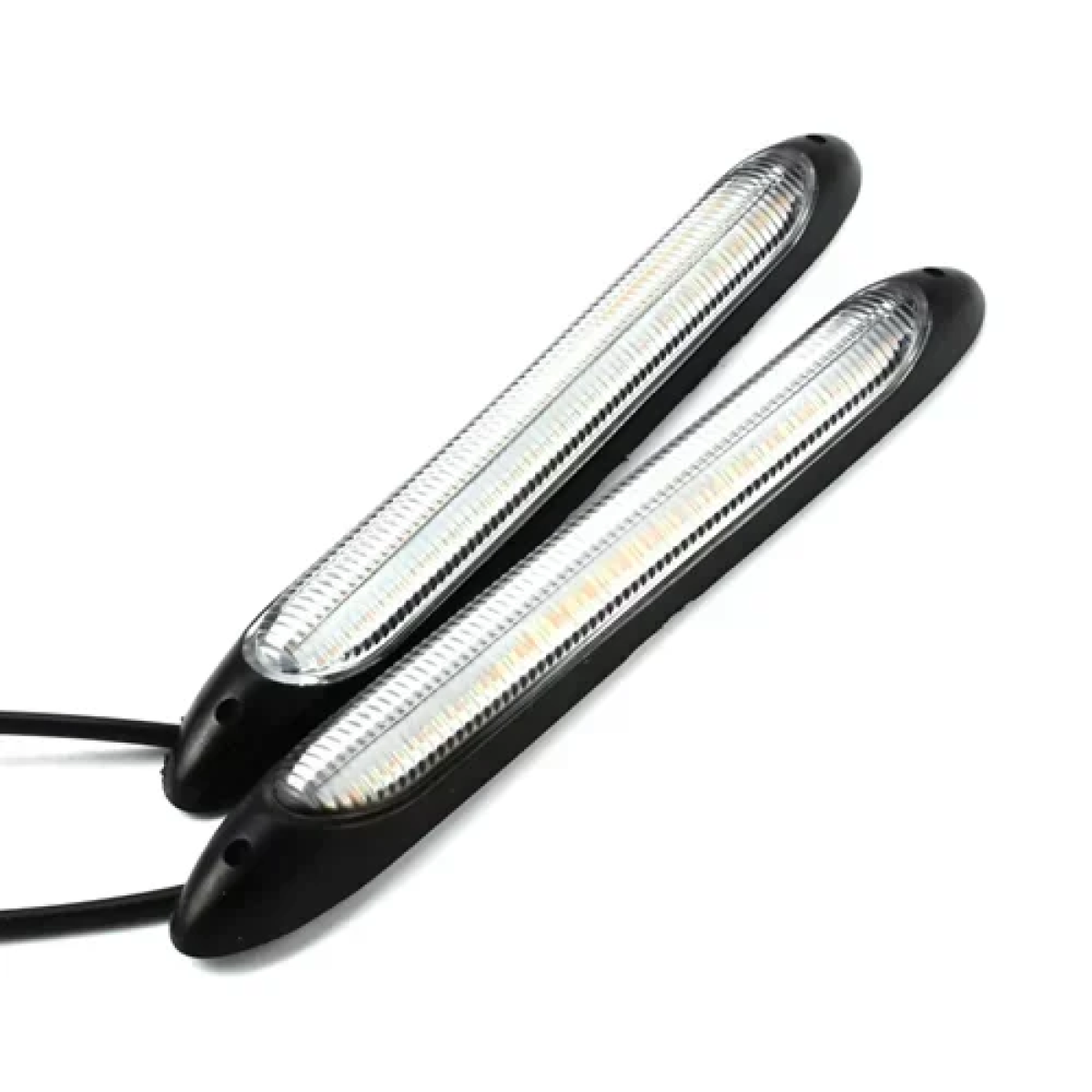 Σετ Universal LED φώτα ημέρας και βηματικά φλάς αυτοκινήτου 16cm 2τμχ OEM – μαύρο - Image 6
