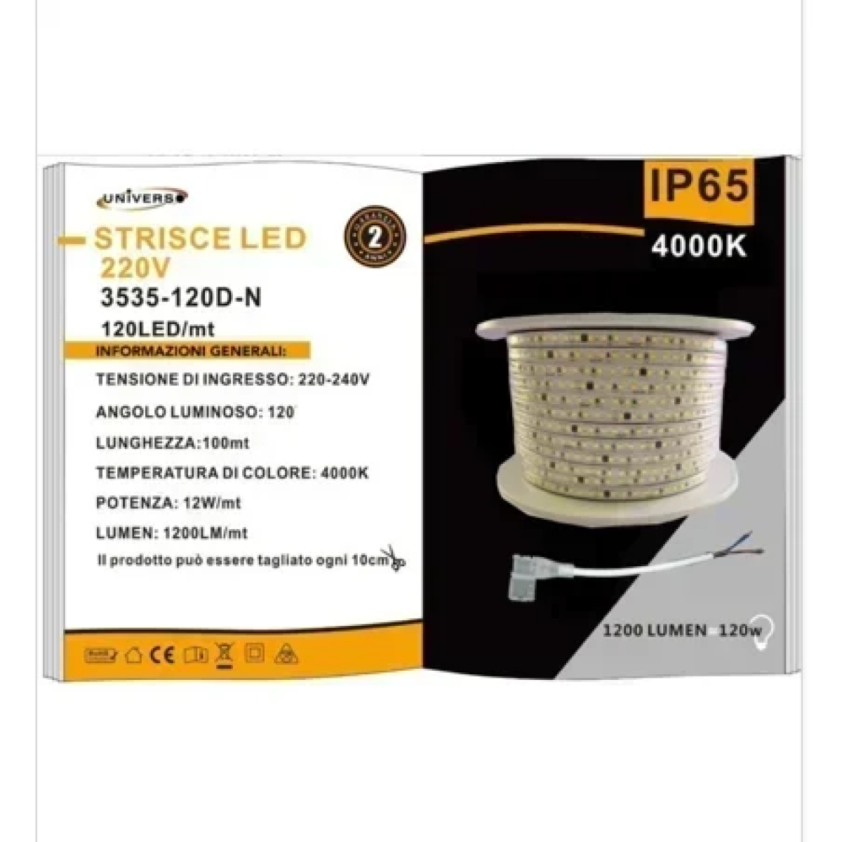 Ταινία LED 3535-120D-N 8MM 4000K 100M