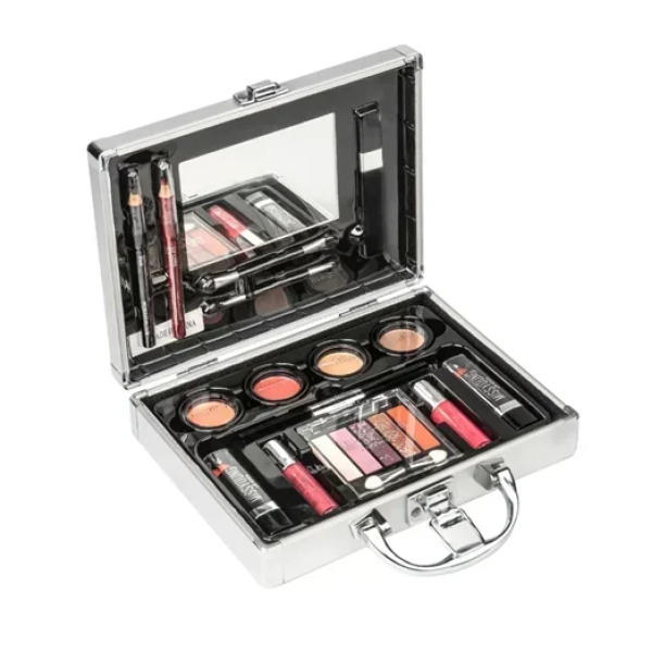Βαλιτσάκι μακιγιάζ Miss Young Make up Set MC1488 - ασημί
