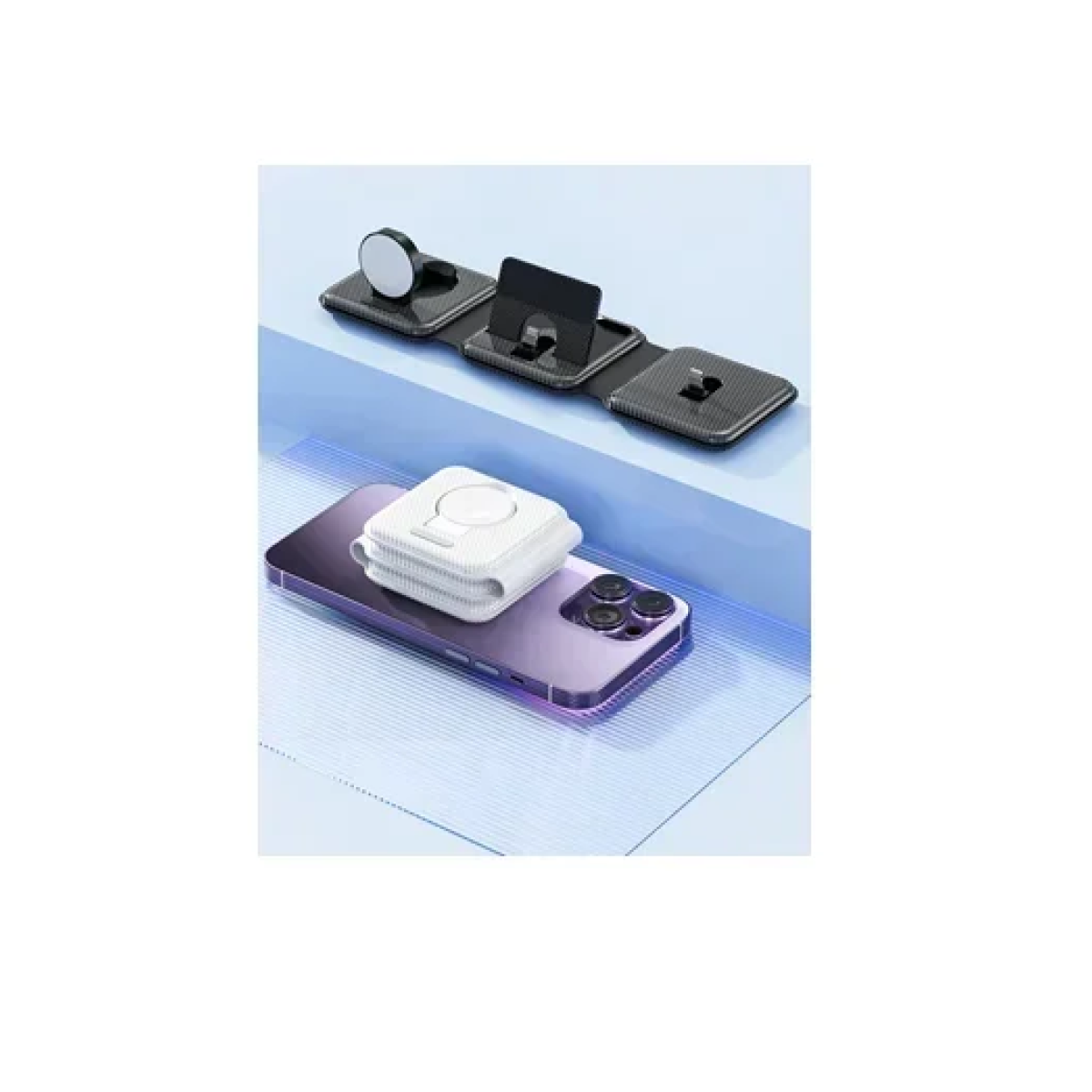 Βάση ασύρματης φόρτισης 3 σε 1 20W Andowl Q-A75 λευκό - Image 4